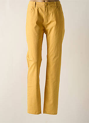 Pantalon slim tissage popeline taille normale jaune GRIFFON femme