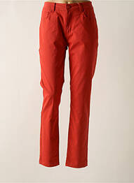 Pantalon slim tissage popeline taille normale orange GRIFFON femme