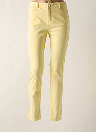 Pantalon slim tissage popeline taille haute jaune CONCEPT K femme