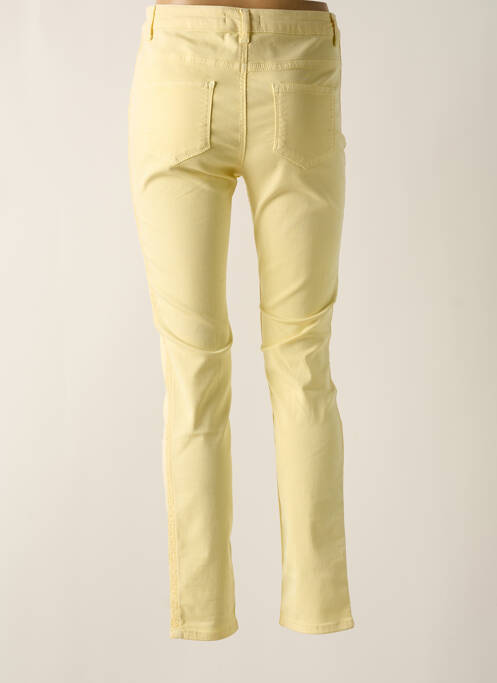 Pantalon slim tissage popeline taille haute jaune CONCEPT K femme