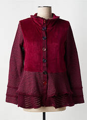 Gilet manches longues rouge NID D'ABEILLE pour femme seconde vue