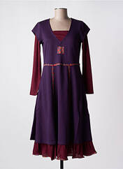 Robe longue violet NID D'ABEILLE pour femme seconde vue