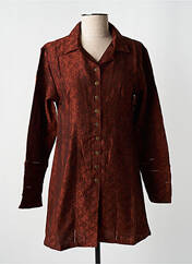 Robe mi-longue marron NID D'ABEILLE pour femme seconde vue