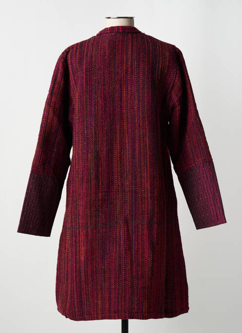 Manteau long rose NID D'ABEILLE pour femme