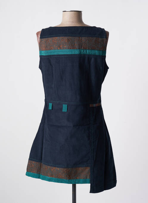 Robe courte bleu NID D'ABEILLE pour femme