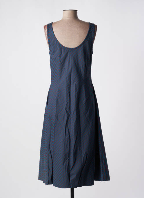 Robe longue bleu NID D'ABEILLE pour femme