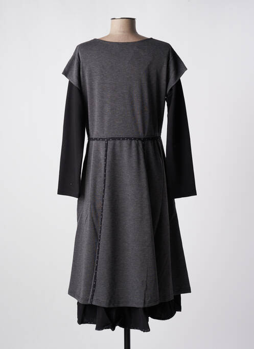 Robe longue gris NID D'ABEILLE pour femme