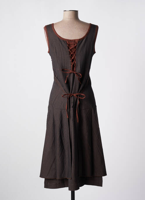 Robe longue marron ZELTI pour femme