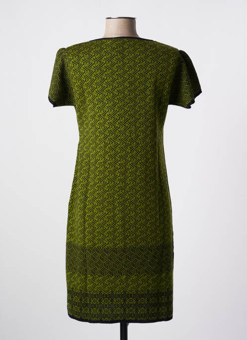 Robe pull vert NID D'ABEILLE pour femme