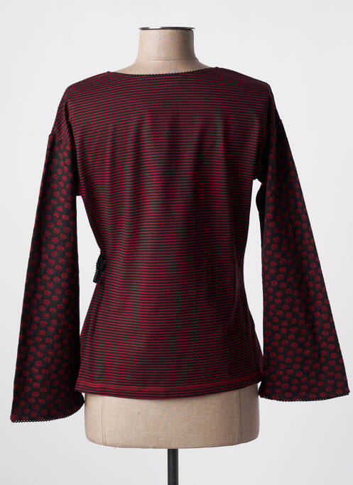 Gilet cache-cœur rouge NID D'ABEILLE pour femme