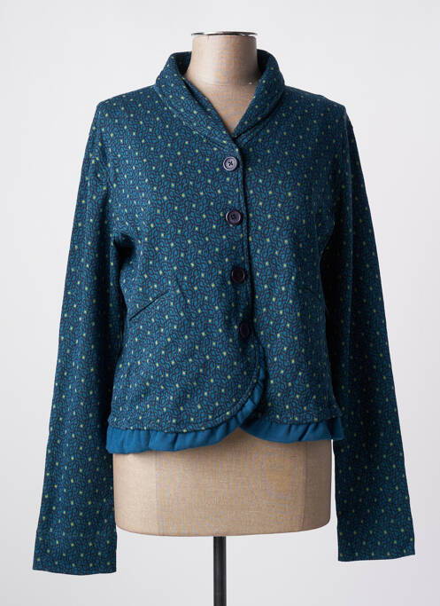 Veste casual bleu NID D'ABEILLE pour femme