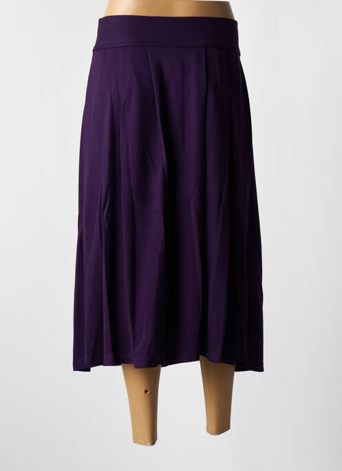 Jupe mi-longue violet NID D'ABEILLE pour femme