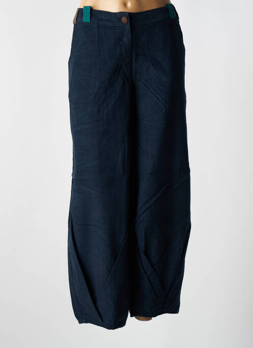 Pantalon 7/8 bleu NID D'ABEILLE pour femme