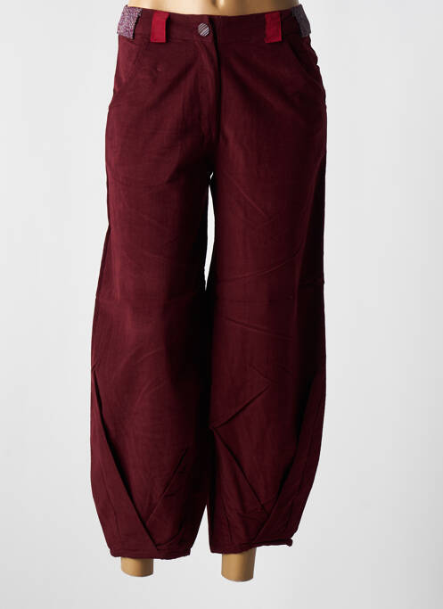 Pantalon 7/8 rouge NID D'ABEILLE pour femme