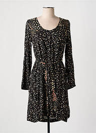 Robe mi-longue coupe fluide manches longues noir BANANA MOON femme
