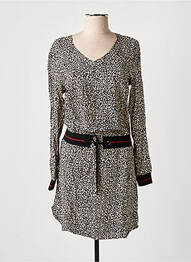 Robe mi-longue coupe fluide manches longues noir SUN VALLEY femme