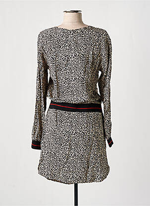 Robe mi-longue coupe fluide manches longues noir SUN VALLEY femme