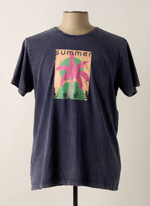 T-shirt bleu SUN VALLEY pour homme