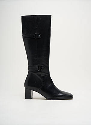 Bottes tissage satiné talon de 4 à 6cm noir LES GREENS femme