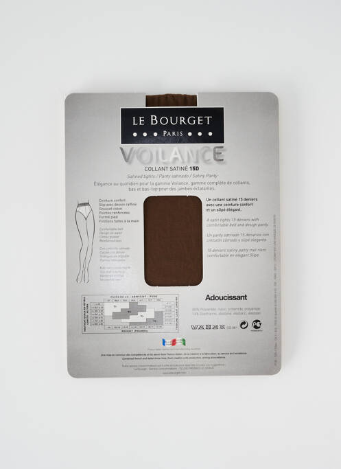 Collants marron clair LE BOURGET pour femme