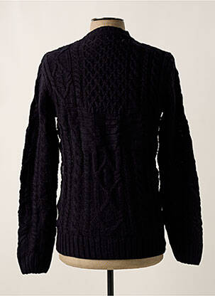 Pull maille torsadée manches longues bleu QUINZE & TREIZE homme
