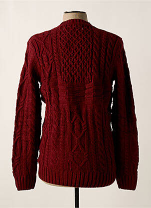 Pull maille torsadée manches longues rouge QUINZE & TREIZE homme