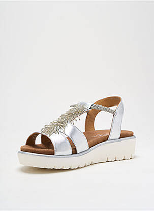 Sandales/nu pieds tissage satiné talon de 4 à 6cm argent ARA femme