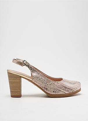 Escarpins tissage satiné talon de 4 à 6cm beige KARSTON femme