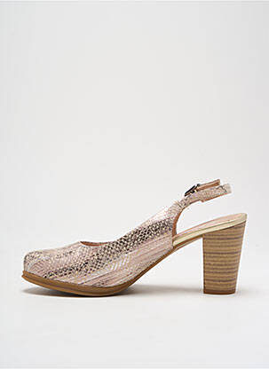 Escarpins tissage satiné talon de 4 à 6cm beige KARSTON femme
