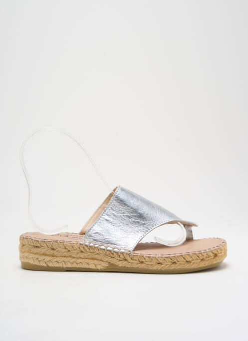 Tongs argent LA MAISON DE L'ESPADRILLE pour femme