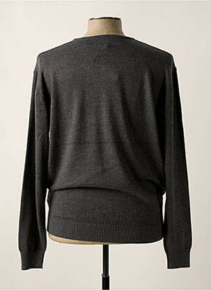 Pull col v manches longues gris QUINZE & TREIZE homme