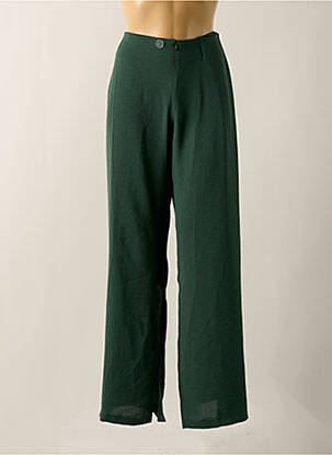 Pantalon large tissage crêpe taille haute vert LO! LES FILLES femme