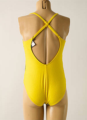 Maillot de bain 1 pièce effet matière satinée haut soutien-gorge moulé jaune MARIE JO femme