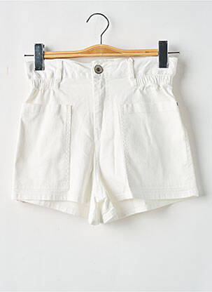 Short tissage denim taille élastique blanc GARCIA fille