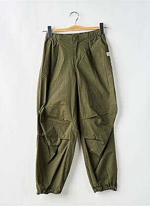 Pantalon large fermeture zippée sous rabat boutonné taille élastique vert GARCIA garcon