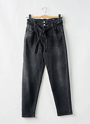 Jean coupe mom poches taille élastique noir LE TEMPS DES CERISES fille
