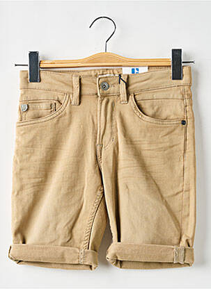 Bermuda tissage denim taille ajustable marron GARCIA garçon