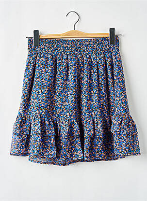 Jupe mi-longue imprimé fleurs bleu GARCIA fille