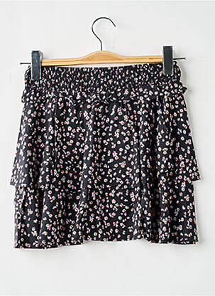 Jupe mi-longue tissage popeline noir GARCIA fille