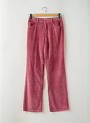 Pantalon droit fermeture zippée sous rabat boutonné rose GARCIA fille