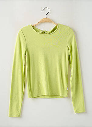 T-shirt coupe cintrée manches longues vert GARCIA fille