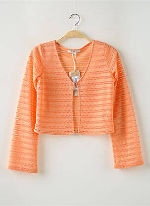 Gilet manches longues maille ajourée orange GARCIA fille