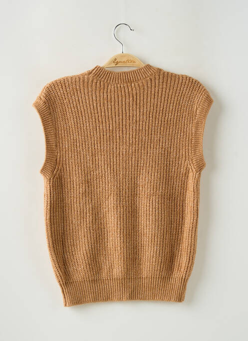 Pull resserrée sur le bas sans manche beige GARCIA fille