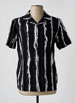 Chemise manches courtes col tailleur noir VOLCOM homme