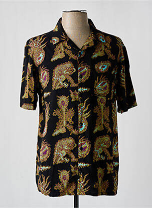 Chemise manches courtes col tailleur noir VOLCOM homme