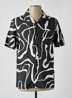 Chemise manches courtes col tailleur noir VOLCOM homme