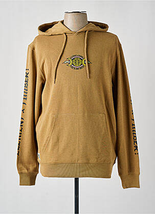 Sweat-shirt à capuche tissage jersey manches longues beige ELEMENT homme