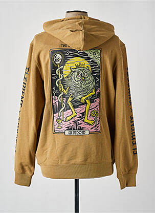 Sweat-shirt à capuche tissage jersey manches longues beige ELEMENT homme
