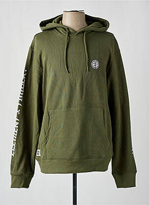 Sweat-shirt à capuche tissage jersey manches longues vert ELEMENT homme