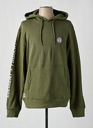 Sweat-shirt à capuche tissage jersey manches longues vert ELEMENT homme